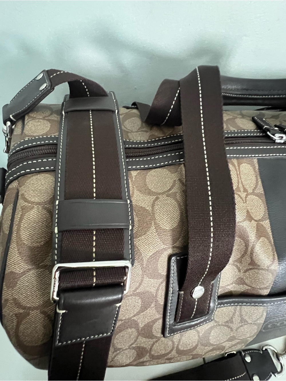 COACH HERITAGE STRIPE WEEKENDER DUFFEL BAG - Picture 4 of 9